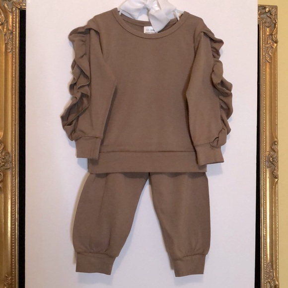 Matching Sets Brown Ruffle Sleeve Toddler Girl Sweat Suit Poshmark